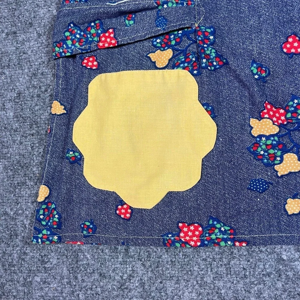 Vintage Handmade Calico Print Full Apron Novelty Sleeveless Smock Apron Vest